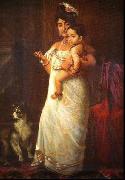Raja Ravi Varma The Lady in the picture is Mahaprabha Thampuratti of Mavelikara, Germany oil painting artist